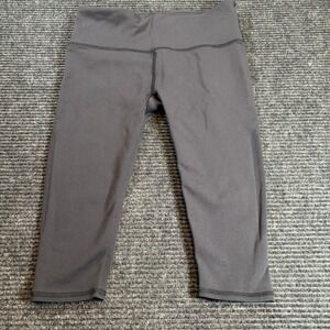 Lululemon Pace Rival Crop‎ Leggings Black Mesh Panel Running Yoga Size 6